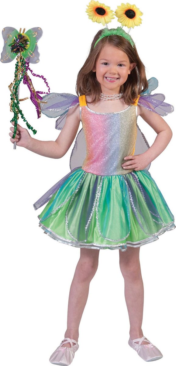 Vlinder Kostuum | Fantasie Vlinder | Meisje | Maat 104 | Carnaval kostuum | Verkleedkleding